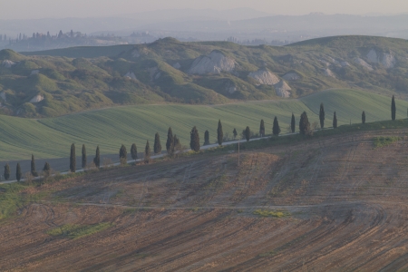 Tuscan landscape in Crete Senesiの写真素材