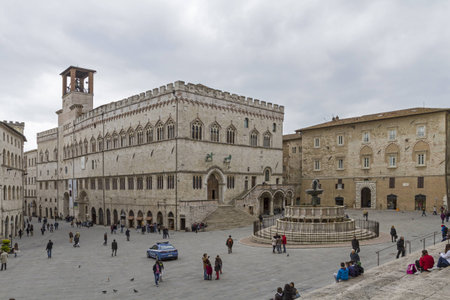 Fontana Maggiore on  Piazza 4 Novembreのeditorial素材