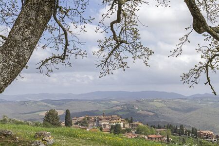 Vagliagli - small idyllic village in Chiantiの写真素材
