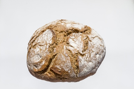 Loaf of bread against white backgroundの写真素材