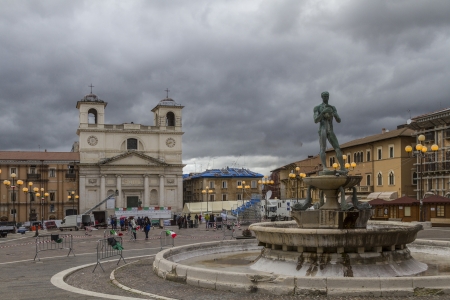 Piazza del Duomo in L Aquilaのeditorial素材