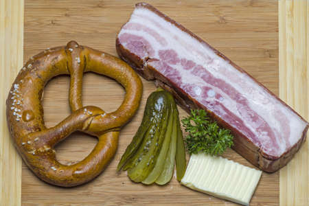 snack plate and smoked meatの写真素材