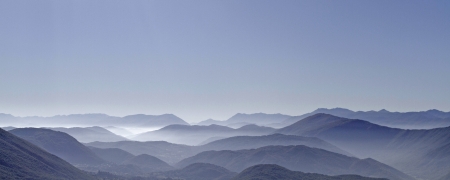 Morning mist in the Apennines in Lazio