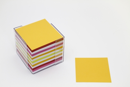 Note pad with lots of different colorful memosの写真素材