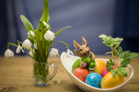 still life with colorful Easter eggs