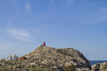Lindesnes Lighthouse is the oldest and southernmost lighthouse in Norwayの写真素材