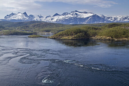 Saltstraumen, located in the province of Nordland in Norway, is the strongest tidal current in the world  の写真素材
