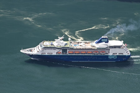 Voyage through Norway s fjords with a luxurious cruise shipのeditorial素材