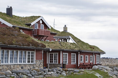 New and modern buildings are still built in traditional Norwegian styleのeditorial素材