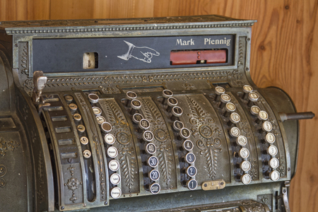 Old cash register, as which were used decades agoのeditorial素材