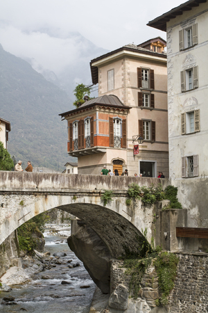 Chiavenna - important transport hub in the Italian Ticinoのeditorial素材