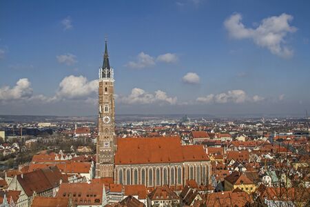 The church of St. Martin in Landshut is 133 meters, the tallest brick building in the worldの写真素材