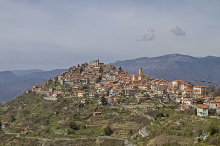 Baiardo popular destination in the Ligurian Apenninesの写真素材