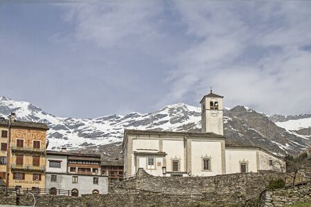 The old Walser village Rima is southeast of the Monte Rosa massifsの写真素材