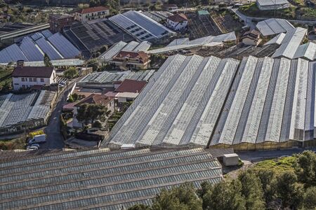 greenhouses at San Remo considered from aboveの写真素材