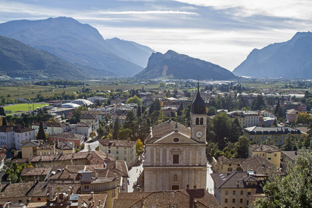 View from the castle hill on the small town of Arcoのeditorial素材