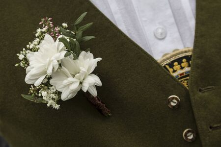 Wedding Button - an essential accessory of the groomの写真素材