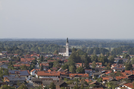 View from the ruins of Falkenstein on Flintsbachの写真素材