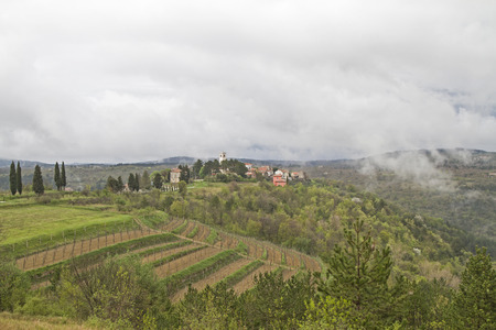 Oprtalj - idyllic small town on a hill in central Istriaの写真素材