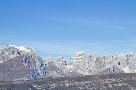 View from Monte Palon towards the Brenta Mountainsの写真素材