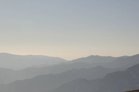 The landscape of the Apennines was covered in light hazeの写真素材