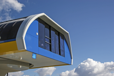 Futuristic detail of a mountain railwayの写真素材