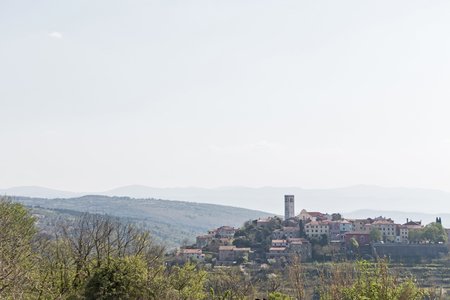 Oprtali - idyllic small town on a hill in central istriaの写真素材
