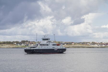 Take the car ferry from Valset via the Trondheim fjords to Brekstadの写真素材