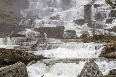Waterfall Tvindefossen - nature spectacle north of Voss in Norwayの写真素材