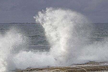 Impressive high wave mountains on the Norwegian Atlantic coastの写真素材
