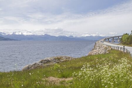 Bridge over the Fannefjorden near Moldeの写真素材