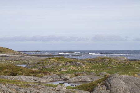 Landscape on the Atlantic Road, which runs along the Norwegian west coast and is one of the most interesting and popular transport links in Europeの写真素材