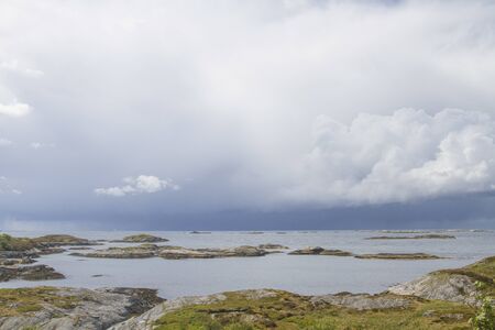 Landscape on the Atlantic Road, which runs along the Norwegian west coast and is one of the most interesting and popular transport links in Europeの写真素材