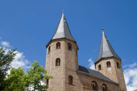 The much visited Collegiate Church of St. Cyriacus, which was built in the Romanesque style, is located in Gernerode, right on the Viek-visited Romanesque streetのeditorial素材