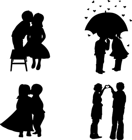 Set lovers boys and girls for Valentineのイラスト素材