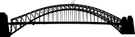 Sydney Harbour bridge silhouette のイラスト素材