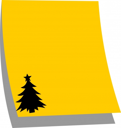 Note paper Christmas tree, orange color, one in the series of similar images silhouette のイラスト素材