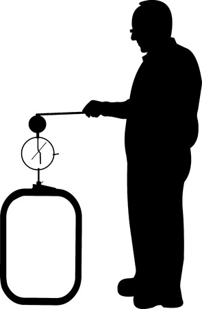 Scientist physicist in pose for use in presentations and experiments silhouette のイラスト素材