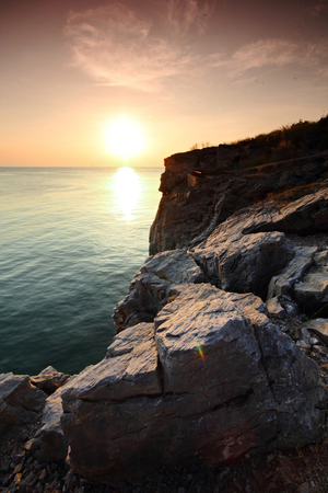 seascape Sunset cliffsの写真素材
