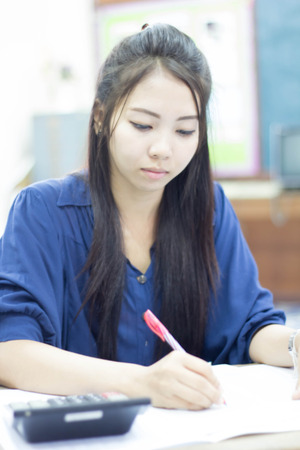 asia thai woman workingの写真素材
