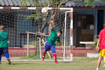 Activity of primary football competition. 10-12 year old students participated in the competition and fun.のeditorial素材