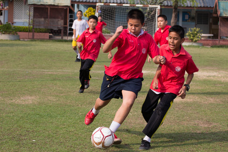 Activity of primary football competition. 10-12 year old students participated in the competition and fun.のeditorial素材