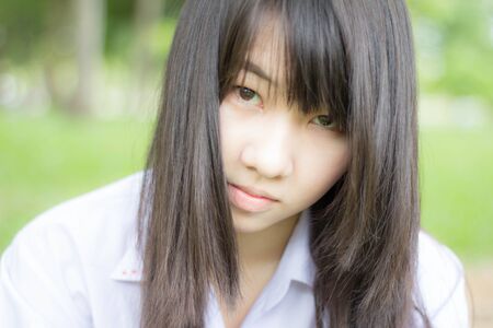 asia women thai teen relax On Parkの写真素材