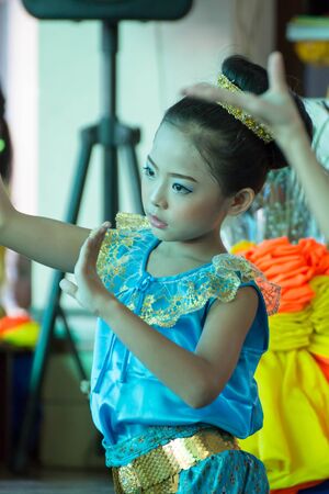 BANGKOK THAILAND  June 11 2015: Unknown children Thailand students Culture Dance at Elementary School. bangkok at 2015.のeditorial素材
