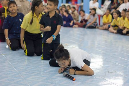 Student 11-12 years old, Scout activities, dance performances around the fire., TeePangKorn Scout...