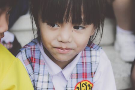 BANGKOK, Thailand - Jan 26, 2017: Bangkok. Movement education teaching kindergarten. Students are joyful in Pieamsuwan school.のeditorial素材