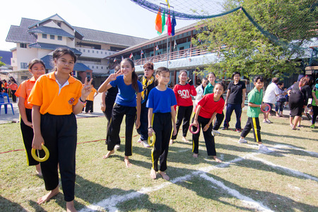 BANGKOK, Thailand - December 30, 2016: the race of students. Competition in primary school.