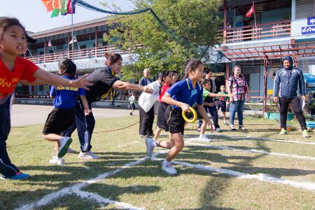 BANGKOK, Thailand - December 30, 2016: the race of students. Competition in primary school.