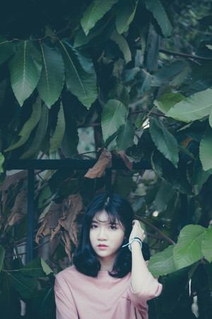 Portrait of vietnam high school teen beautiful girl happy in vintage styleの写真素材