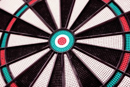 Empty dartboard closeup